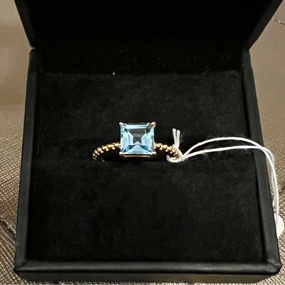 Judith Ripka Blue Topaz Gold Ring - Picture 3 of 12